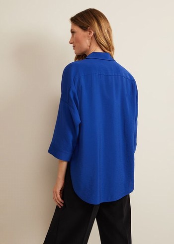 Phase Eight Cynthia Zip Shirts Deep Blue Canada | DFCTWV-469